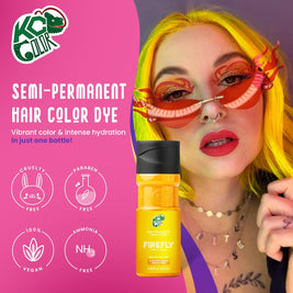 KC Color | Semi Permanent Hair Dye | Firefly (Neon Yellow) | 150 ml