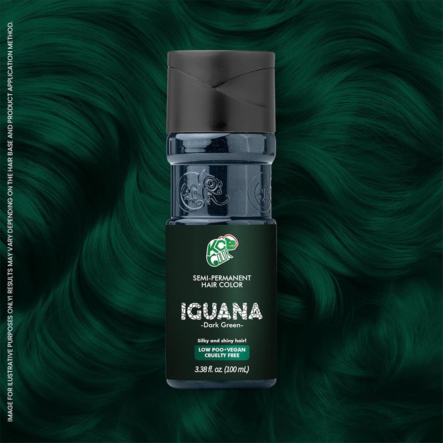 KC Color | Semi Permanent Hair Dye | Iguana ( Dark Green) | 150 ml