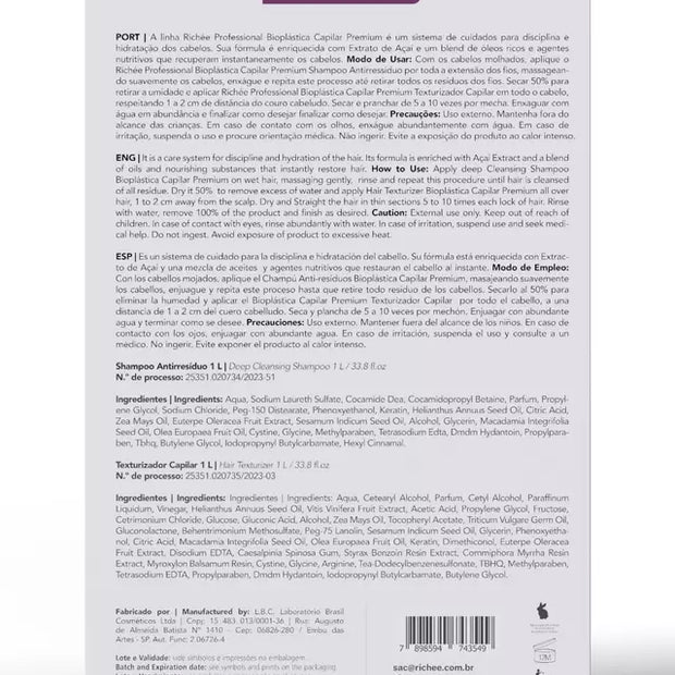 Richee Professional | Kit de Tratamiento Capilar Bioplástica | (2x) 1000 ml