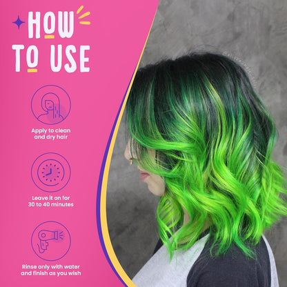 KC Color | Semi Permanent Hair Dye | Mantis (Neon Green) | 150 ml