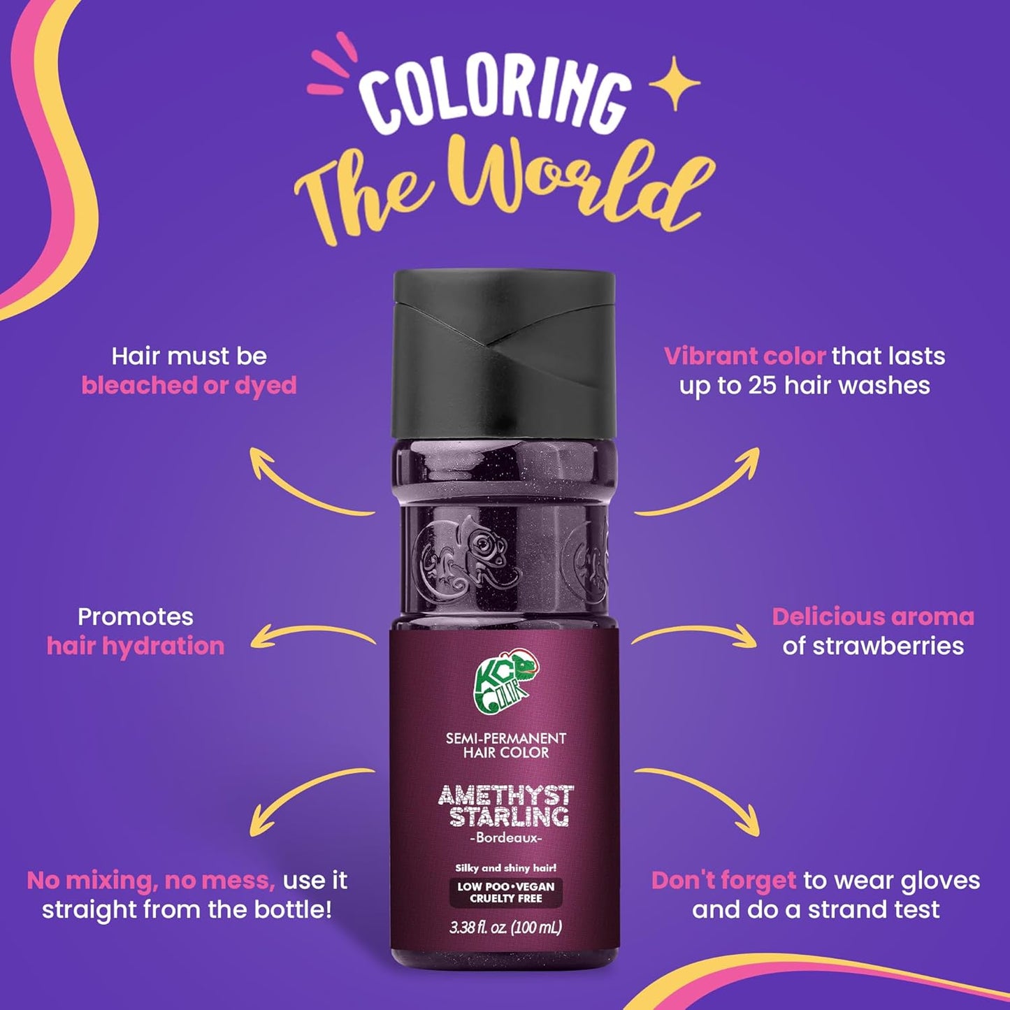 KC Color | Semi Permanent Hair Dye | Amethyst Starling (Bordeaux) | 150 ml