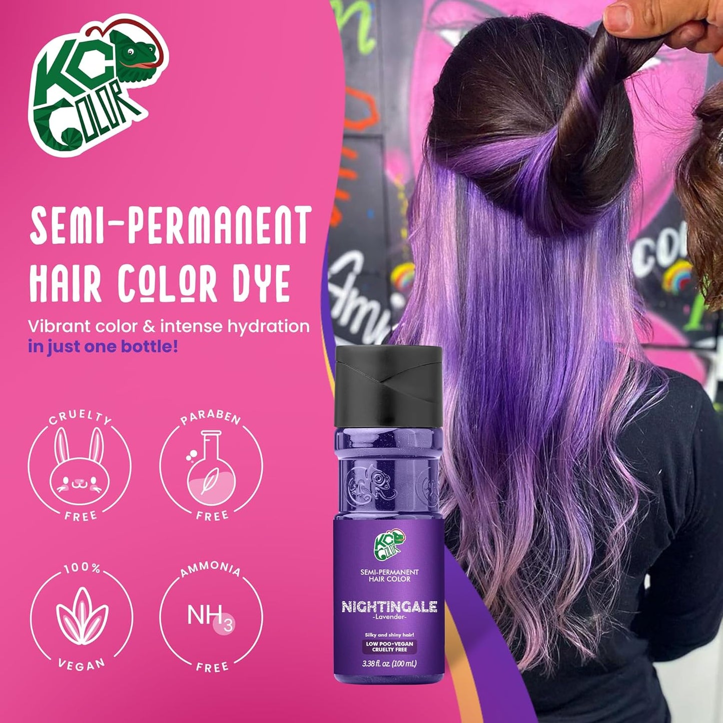 KC Color | Semi Permanent Hair Dye | Nightingale (Lavender) | 150 ml