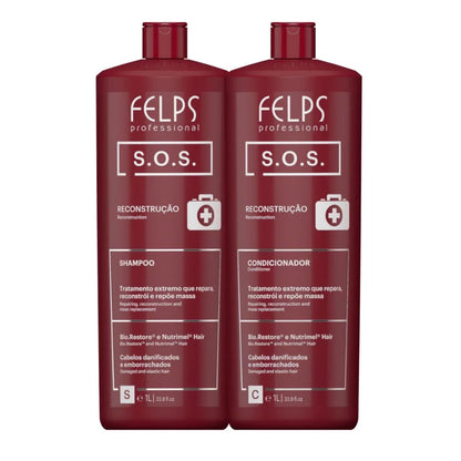 Felps Professional | S.O.S. Recovery Shampoo & Conditioner | Damaged Hair | (2x) 1000 ml