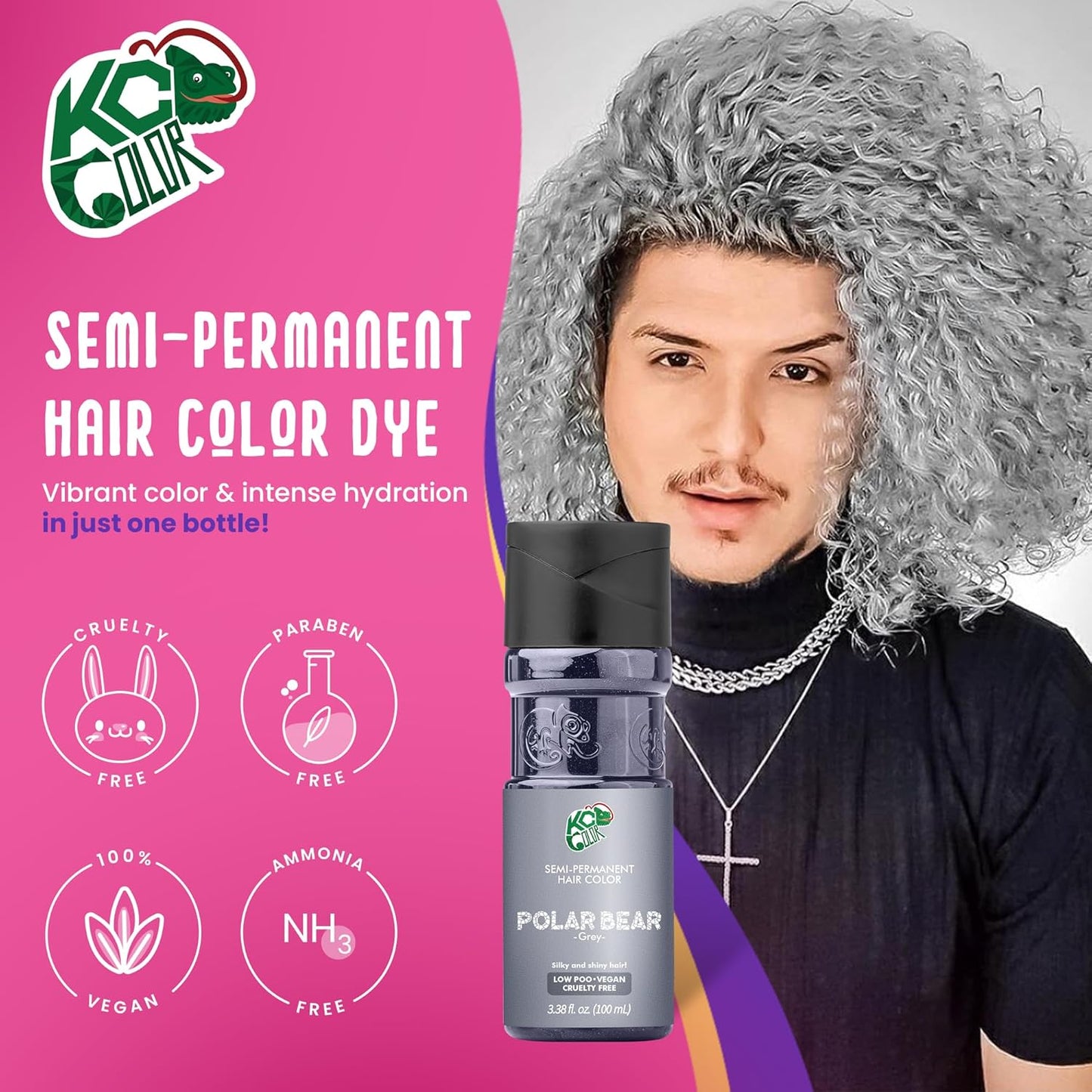 KC Color | Semi Permanent Hair Dye | Polar Bear (Grey) | 150 ml