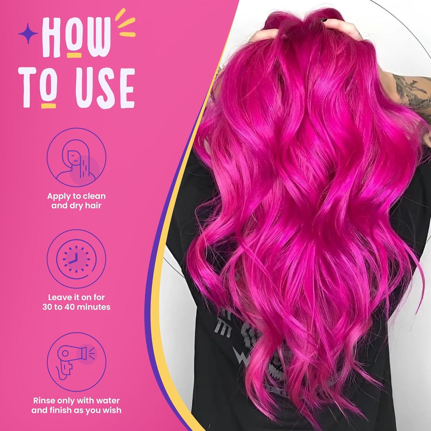 KC Color | Semi Permanent Hair Dye | Pony (Magenta) | 150 ml