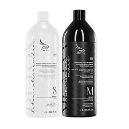 Zap Cosmetics | Me Leva Black & Detox Kit | Brazilian Keratin Treatment | (2x) 1000 ml