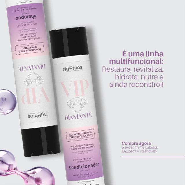 MyPhios | VIP Diamante Kit | Shampoo, Conditioner, Mask, Leave-in Finisher