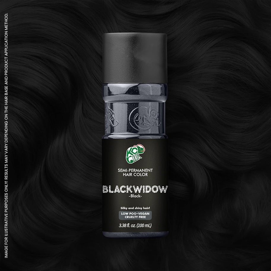 KC Color | Semi Permanent Hair Dye | Black Widow (Black) | 150 ml