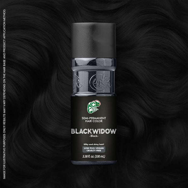 KC Color | Semi Permanent Hair Dye | Black Widow (Black) | 150 ml
