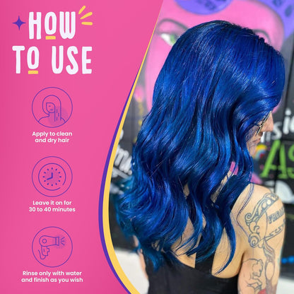 KC Color | Semi Permanent Hair Dye | Blue Macaw (Royal Blue) | 150 ml