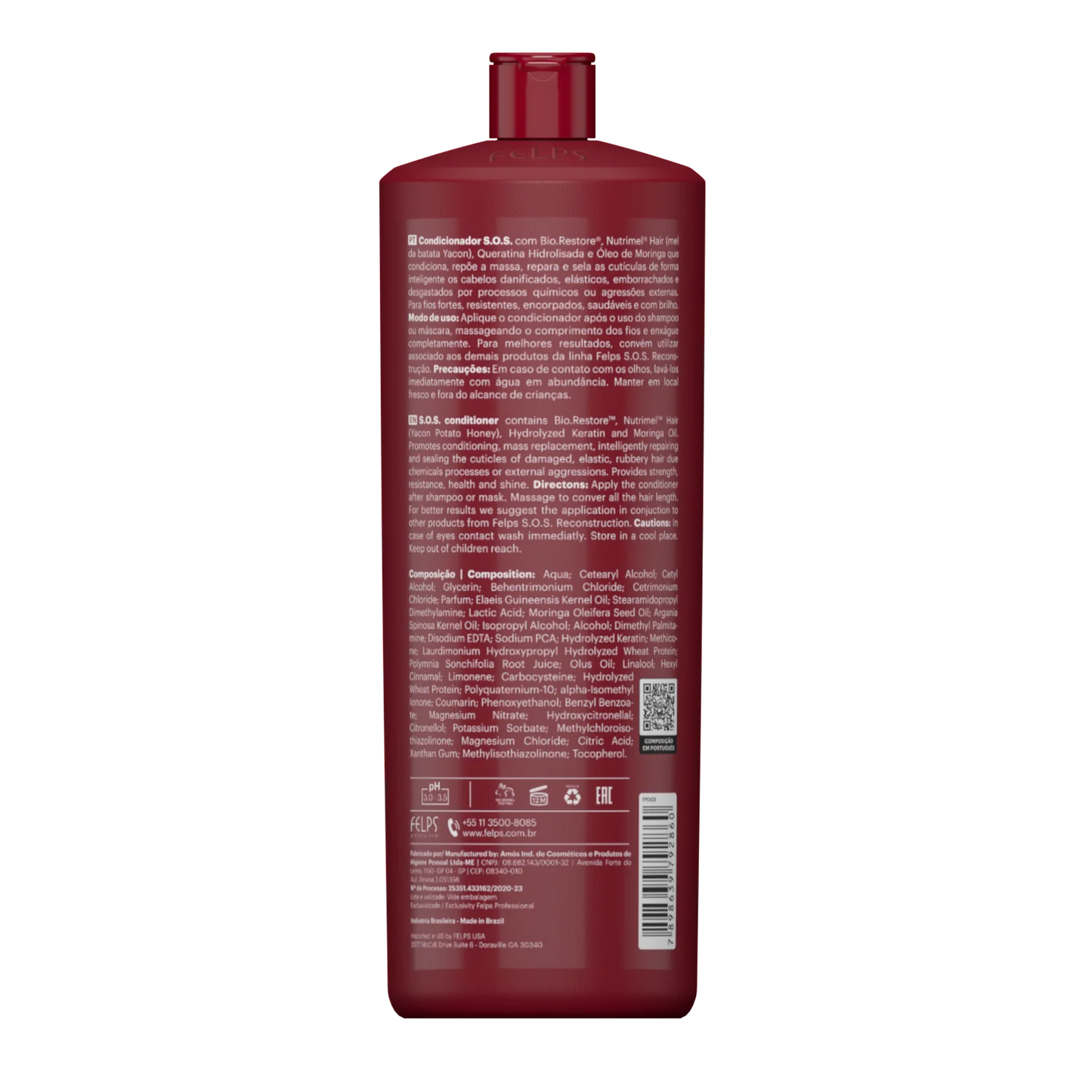 Felps Professional | S.O.S. Reconstruction Conditioner | Damaged Hair | 1000 ml