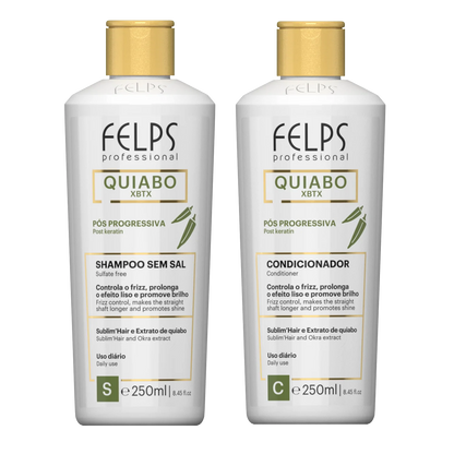 Felps Professional | Quiabo XBTX Post Keratin Shampoo & Conditioner Set | (2x) 250 ml