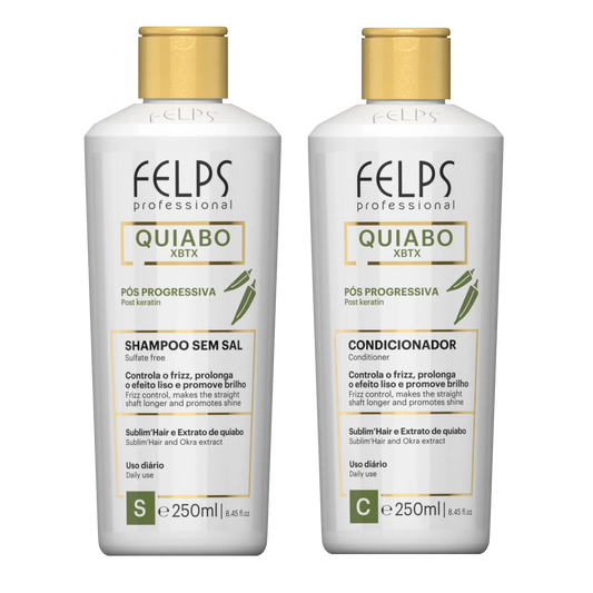 Felps Professional | Quiabo XBTX Post Keratin Shampoo & Conditioner Set | (2x) 250 ml