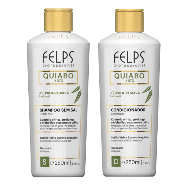 Felps Professional | Quiabo XBTX Post Keratin Shampoo & Conditioner Set | (2x) 250 ml