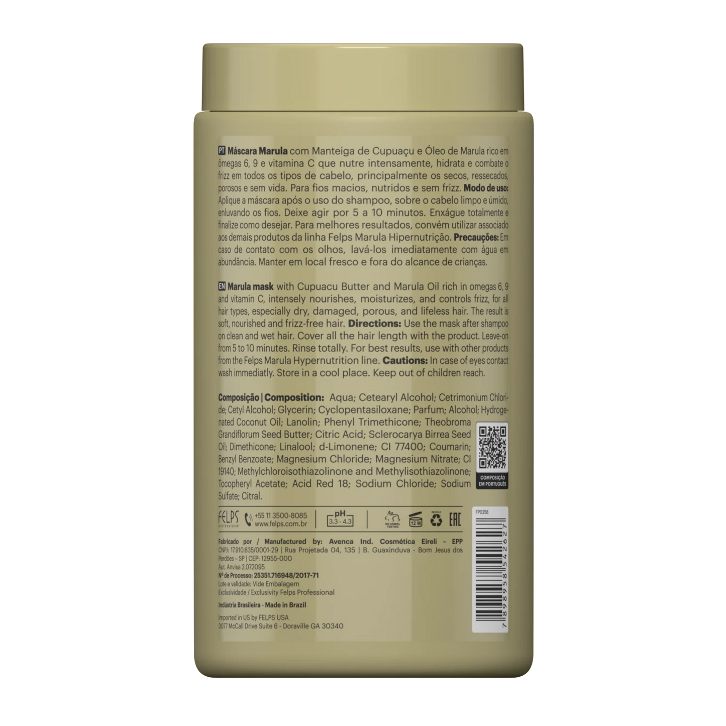 Felps Professional | Marula Hair Mask | Dry And Damaged Hair | 1000 gr