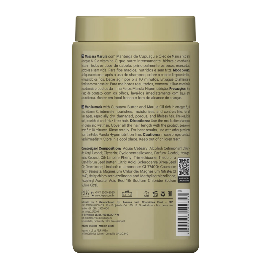 Felps Professional | Marula Hair Mask | Dry And Damaged Hair | 1000 gr