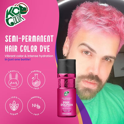 KC Color | Semi Permanent Hair Dye | Pink Dolphin (Neon Pink) | 150 ml