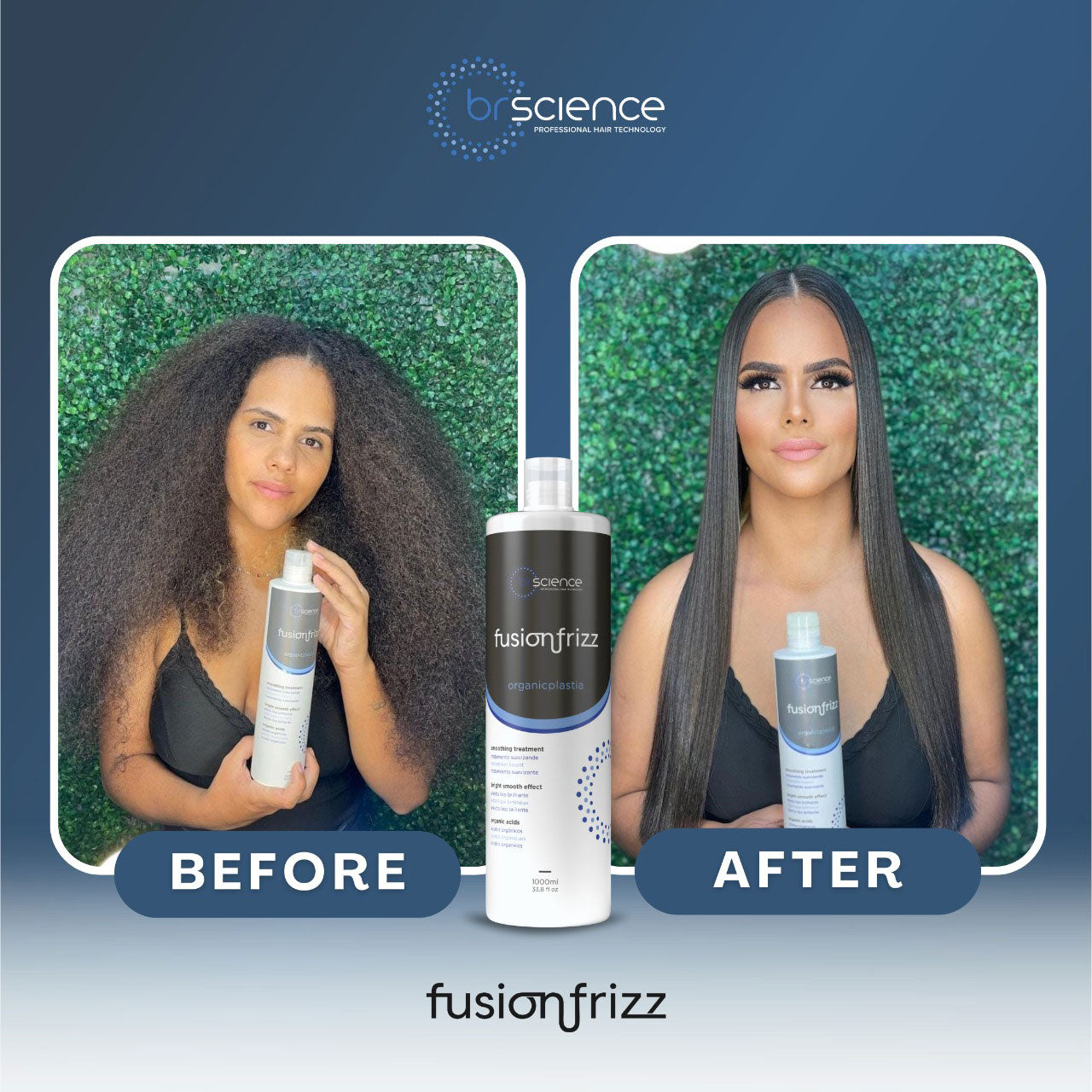 BR Science | Fusion Frizz OrganicPlastia | Bright Smoothing Treatment | Organic Acids | 1000 ml