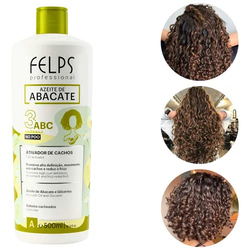 Felps Professional | Abacate Curl Aktivator 3ABC | Krusete og Krøllete Hår | 500 ml