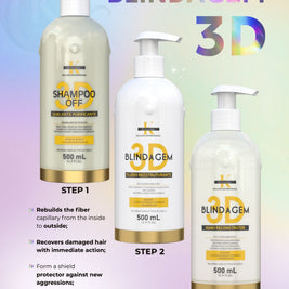 Kerastinni | Blindagem 3D Kit + Shampoo | Deep Damaged Reconstructor | (3x) 500 ml