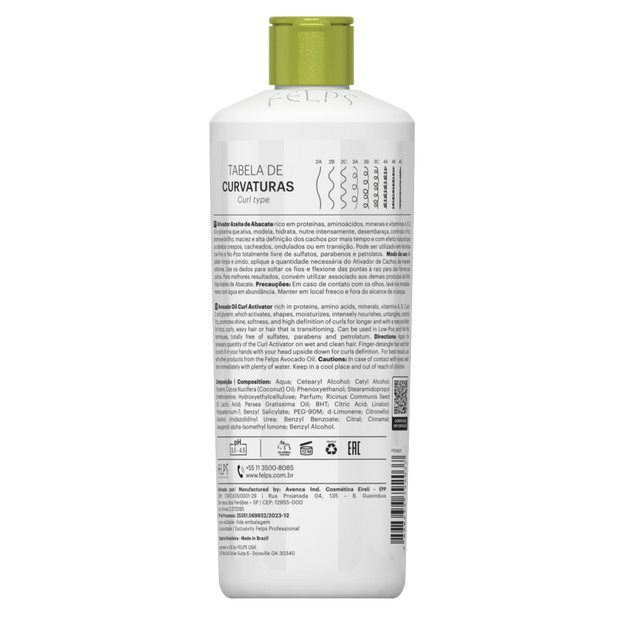 Felps Professional | Abacate Curl Activator | Frizzy And Curly Hair | 500 ml