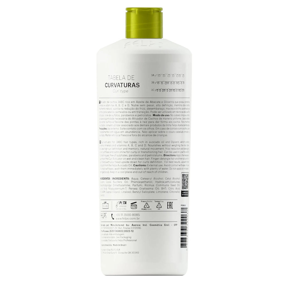 Felps Professional | Abacate Curl Aktivator 3ABC | Krusete og Krøllete Hår | 500 ml