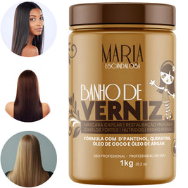 ماريا إسكندالوزا | Banho De Verniz | كيراتين، جوز الهند وزيت الأرجان | 1000 غرام