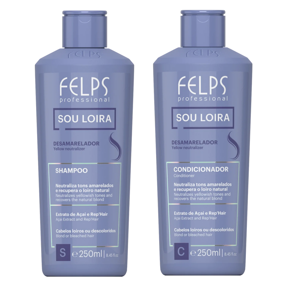 Felps Professional | Sou Loira For Blond Hair | Shampoo & Conditioner Set | (2x) 250 ml