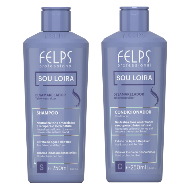Felps Professional | Sou Loira For Blond Hair | Shampoo & Conditioner Set | (2x) 250 ml