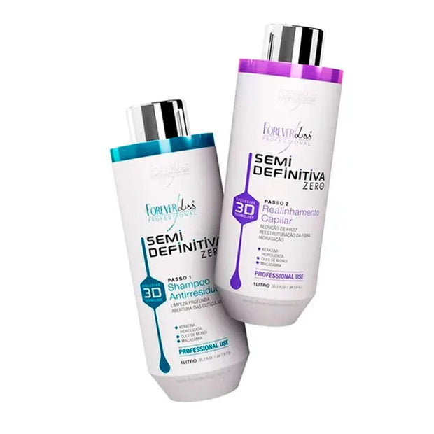 Forever Liss | Semi Definitiva Zero | Brazilian Keratin Treatment | (2x) 1000 ml
