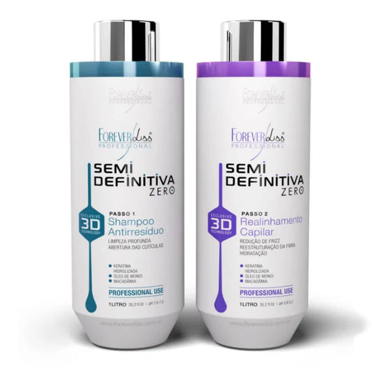 Forever Liss | Semi Definitiva Zero | Brazilian Keratin Treatment | (2x) 1000 ml