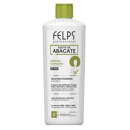 Felps Professional | Abacate Avocado Oil Curl Gel | Frizzy And Curly Hair | 500 ml