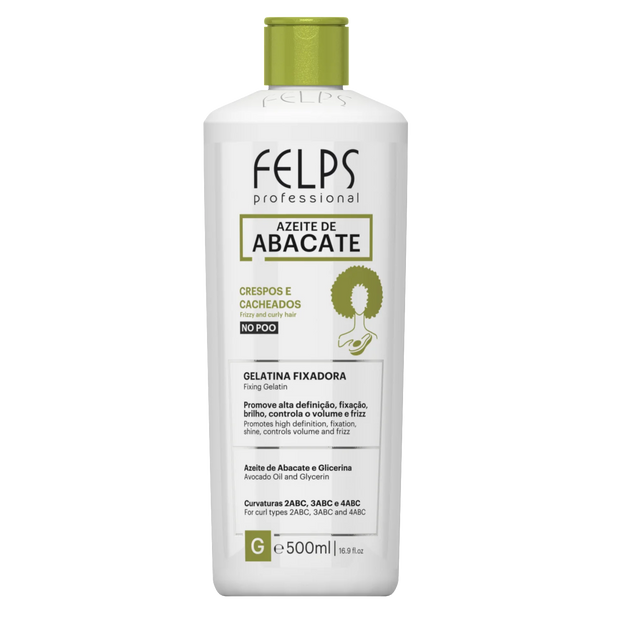 Felps Professional | Abacate Avocado Oil Curl Gel | Frizzy And Curly Hair | 500 ml