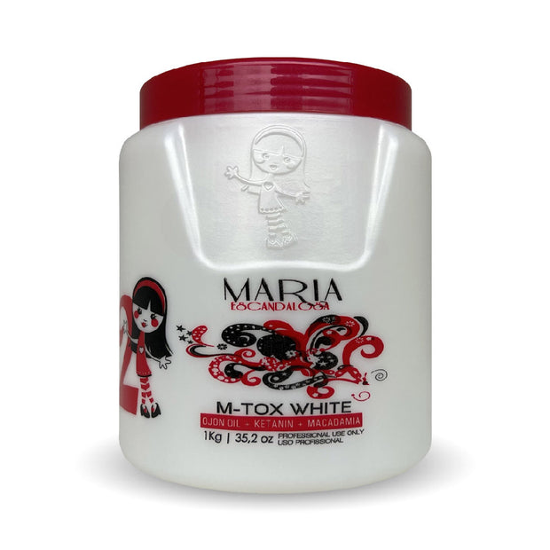 Maria Escandalosa | Mascarilla Capilar M-Tox White | Queratina y Aceite de Argán | 1000 gr
