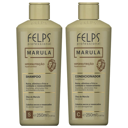 Felps Professional | Marula Shampoo & Conditioner Kit | Dry And Damaged Hair | (2x) 250 ml