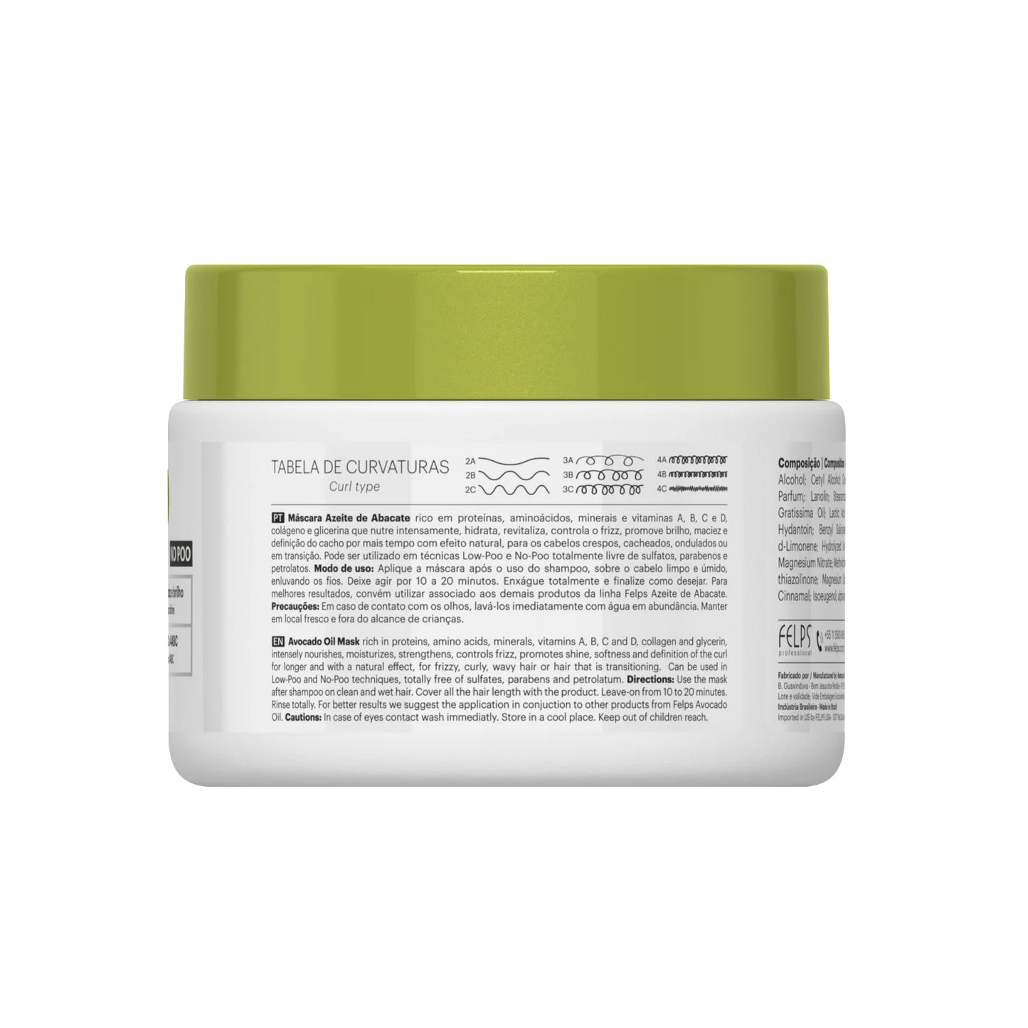 Felps Professional | Abacate Curl Hair Mask | Frizzy And Curly Hair | 300 gr