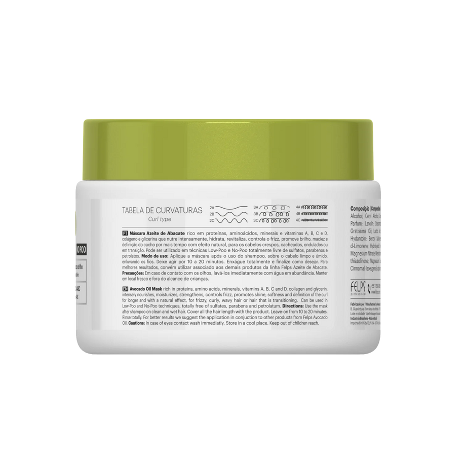 Felps Professional | Abacate Curl Hair Mask | Frizzy And Curly Hair | 300 gr