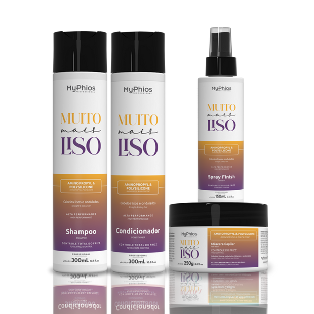 MyPhios | Muito Mais Liso Kit | Shampoo, Conditioner, Mask, Finish Spray