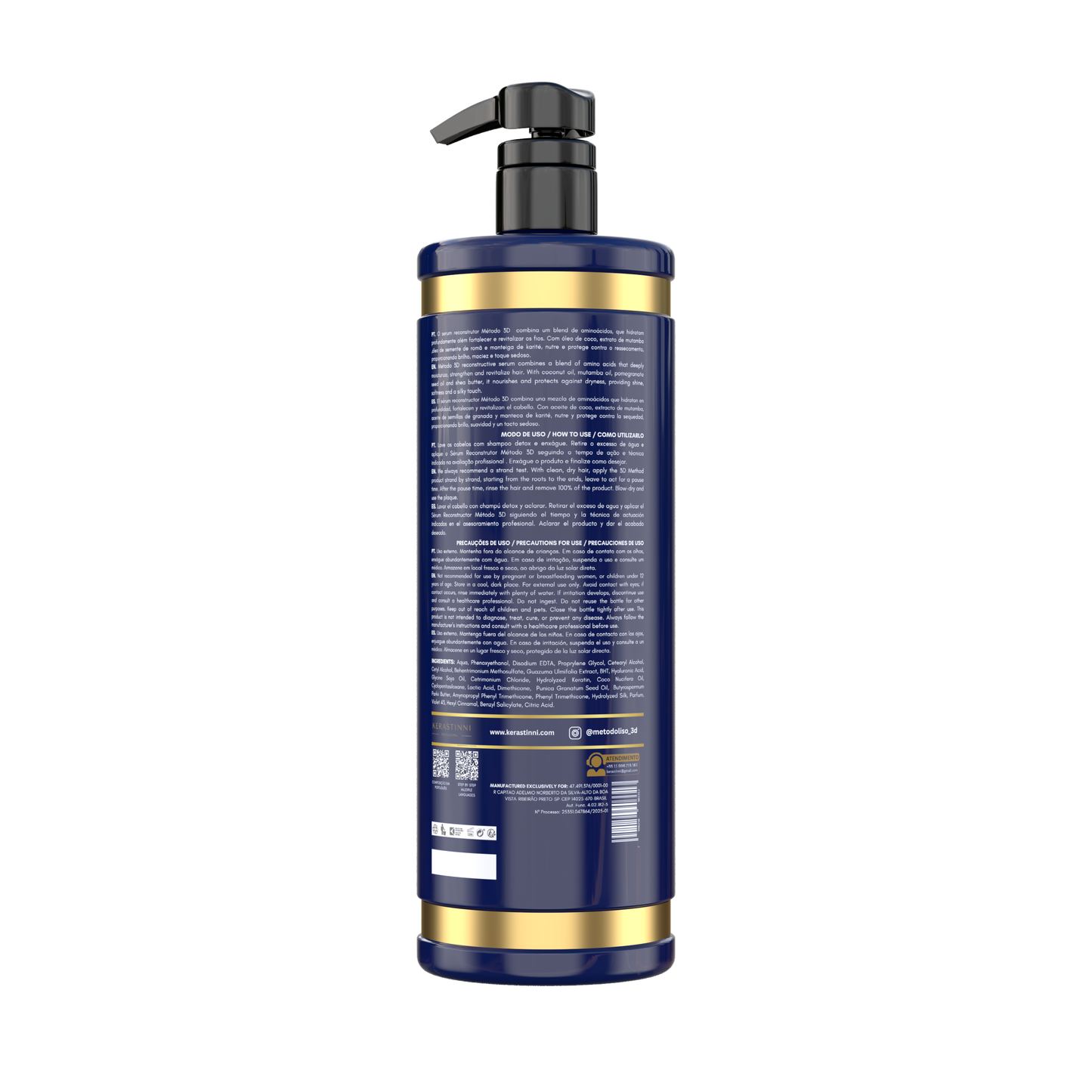 Kerastinni | Método Liso 3D Permanent Straightening Treatment | 1000 ml