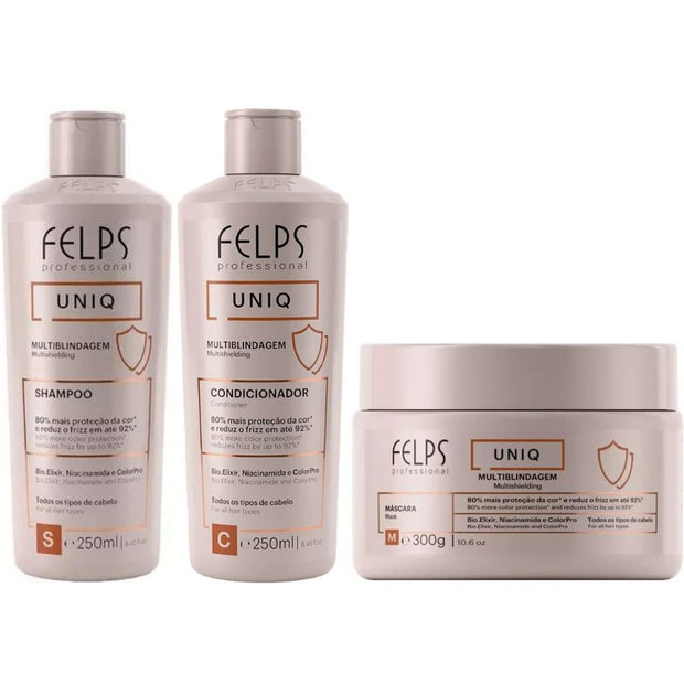 Felps Professional | Uniq Multishielding | 6 in 1 Shampoo, Conditioner & Masker Set