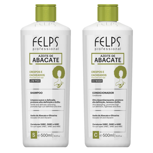 Felps Professional | Abacate Shampoo & Conditioner Set | Frizzy And Curly Hair | (2x) 500 ml
