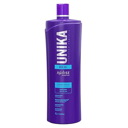 Agilise | Unika Blue Gel Hair Straightening | Anti-Yellow For Blond Hair | 1000 ml