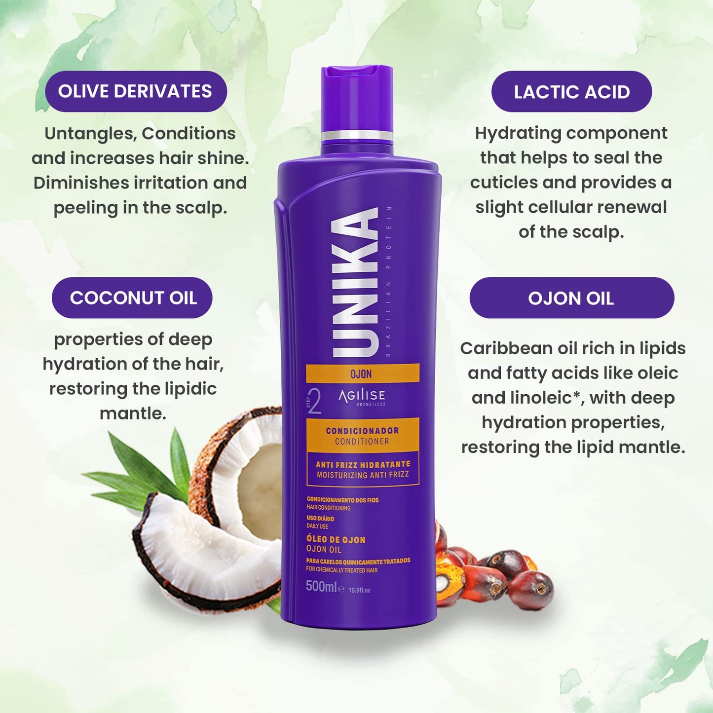 Agilise | Unika Ojon Conditioner | Moisturizing Anti-Frizz | 500 ml