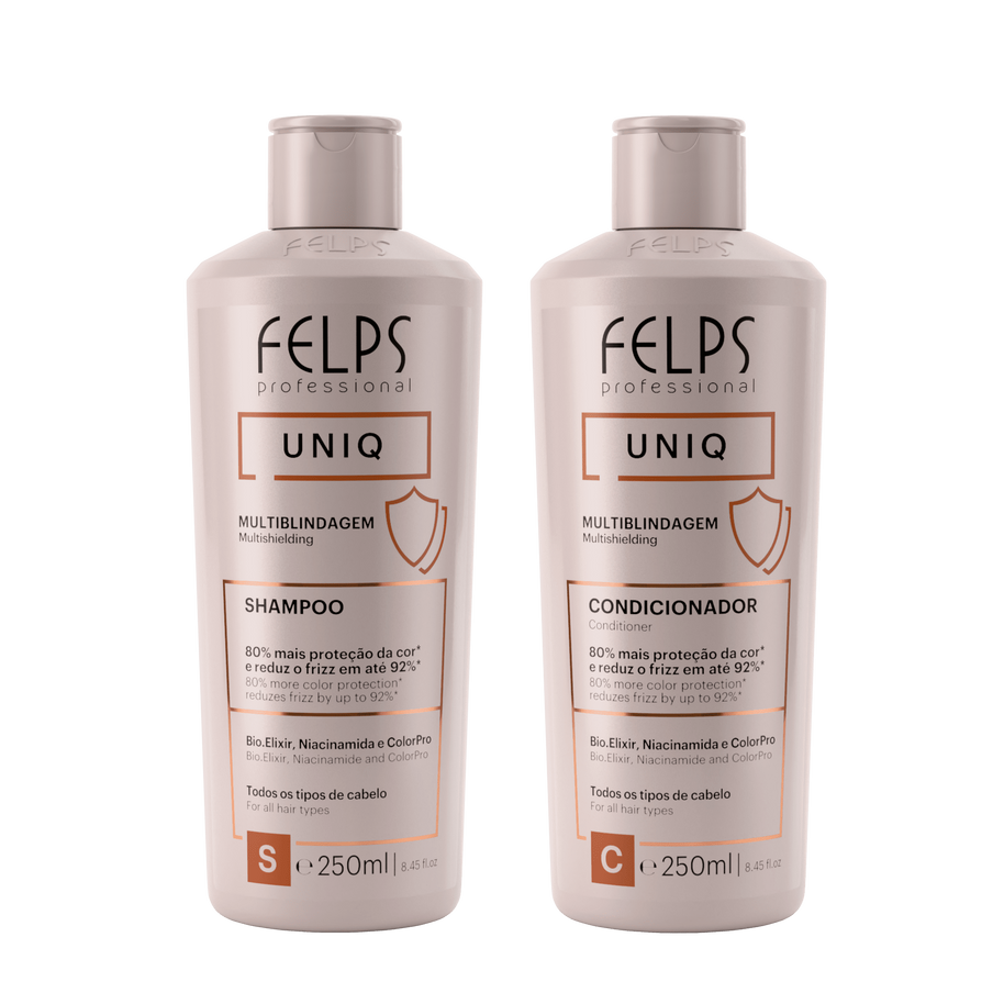 Felps Professional | Uniq Multishielding | 6 in 1 Shampoo & Conditioner Set | (2x) 250 ml