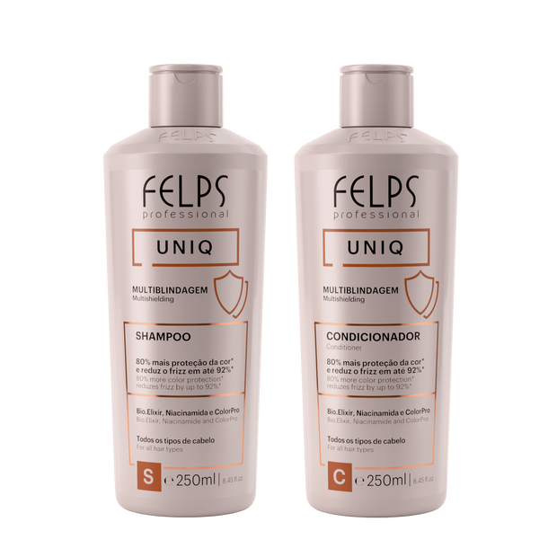 Felps Professional | Uniq Multishielding | 6 in 1 Shampoo & Conditioner Set | (2x) 250 ml