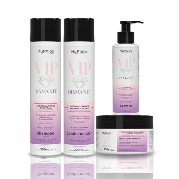 MyPhios | VIP Diamante Kit | Shampoo, Conditioner, Mask, Leave-in Finisher